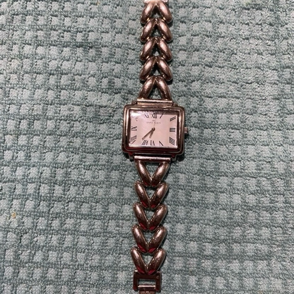 Anne Klein Silver Rectangular Watch With White Fa… - image 2